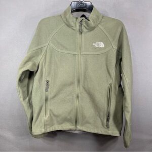 The North Face Windwall Fleece Jacket Women's Large green Full Zip Pockets
